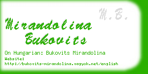 mirandolina bukovits business card